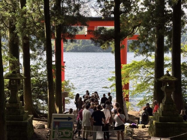 階段→「平和の鳥居」②(箱根神社)